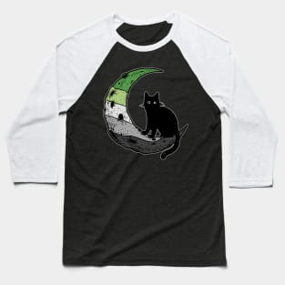 Aromantic Cat Moon Baseball T-Shirt